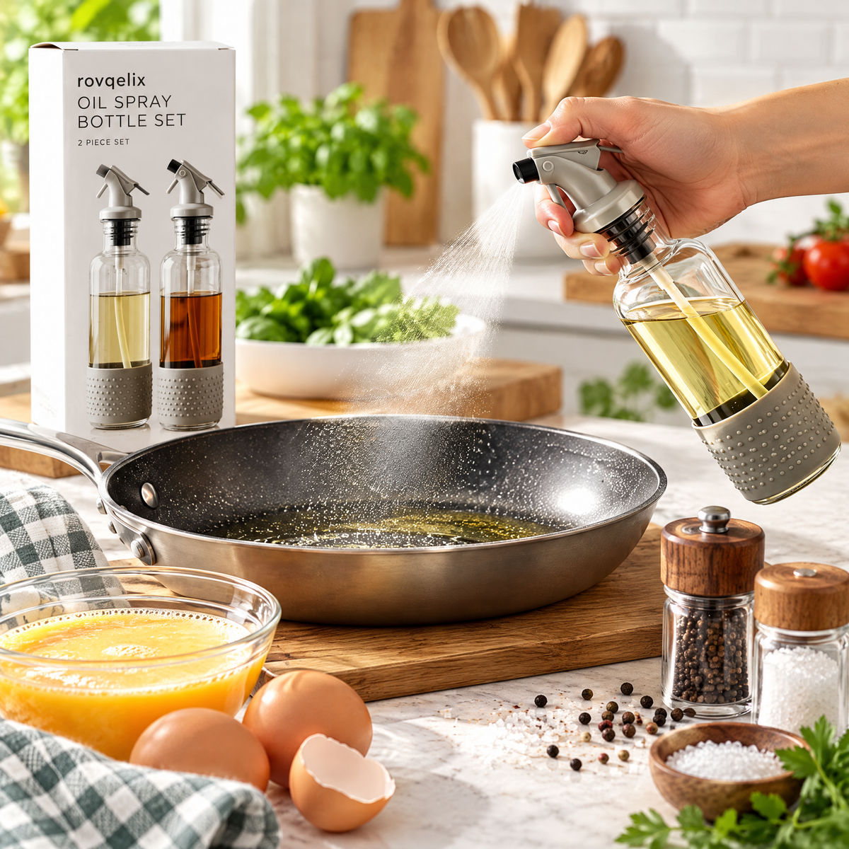 Oil Spray Bottle Set, Set of 2